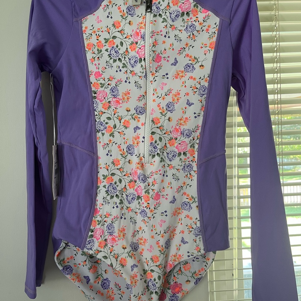 Maaji Purple Triton Longsleeve swimsuit, size L